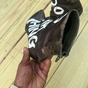 Aldo Camouflage Boots with Metallic Accents